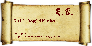 Ruff Boglárka névjegykártya