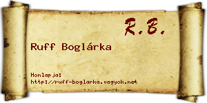 Ruff Boglárka névjegykártya